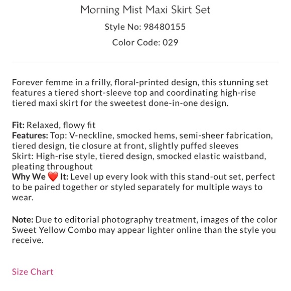 NWOT Free People Morning Mist Maxi Skirt Set- Sweet Yellow Combo - Picture 7 of 11